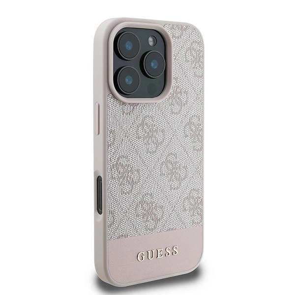 Guess 4G Bottom Stripe Case for iPhone 16 Pro Max - Pinkeng