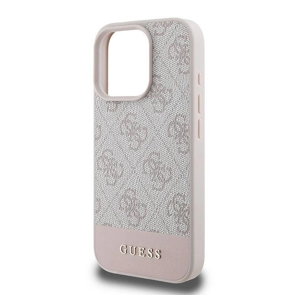 Guess 4G Bottom Stripe Case for iPhone 16 Pro Max - Pinkeng
