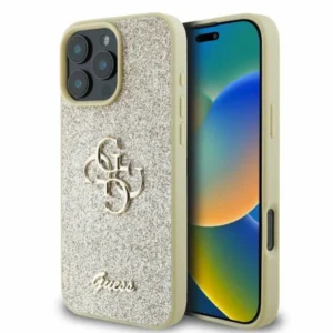 Guess Fixed Glitter Big 4G case for iPhone 16 Pro Max - goldeng