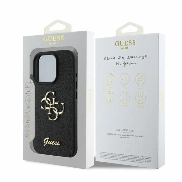 Guess Fixed Glitter Big 4G case for iPhone 16 Pro Max - blackeng