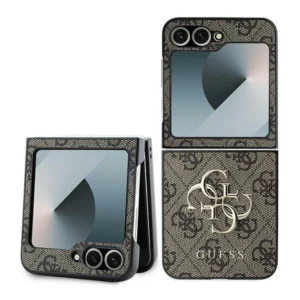Guess Leather 4G Metal Logo Case for Samsung Galaxy Z Flip 6 - Browneng