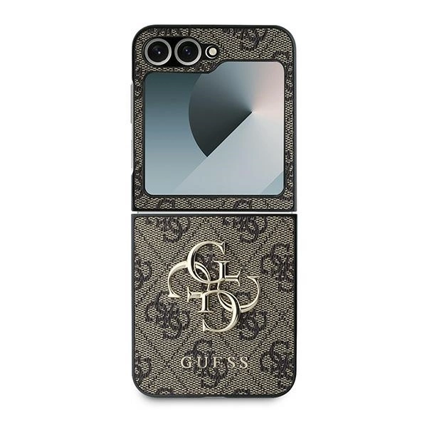 Guess Leather 4G Metal Logo Case for Samsung Galaxy Z Flip 6 - Browneng