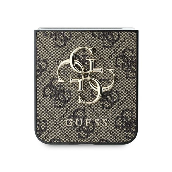 Guess Leather 4G Metal Logo Case for Samsung Galaxy Z Flip 6 - Browneng