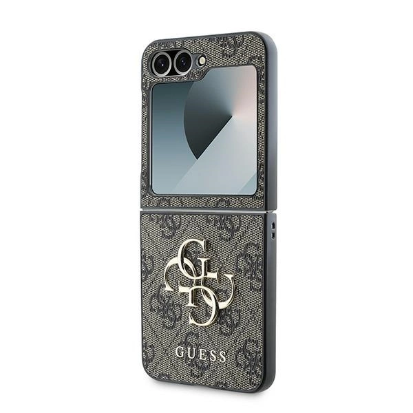Guess Leather 4G Metal Logo Case for Samsung Galaxy Z Flip 6 - Browneng