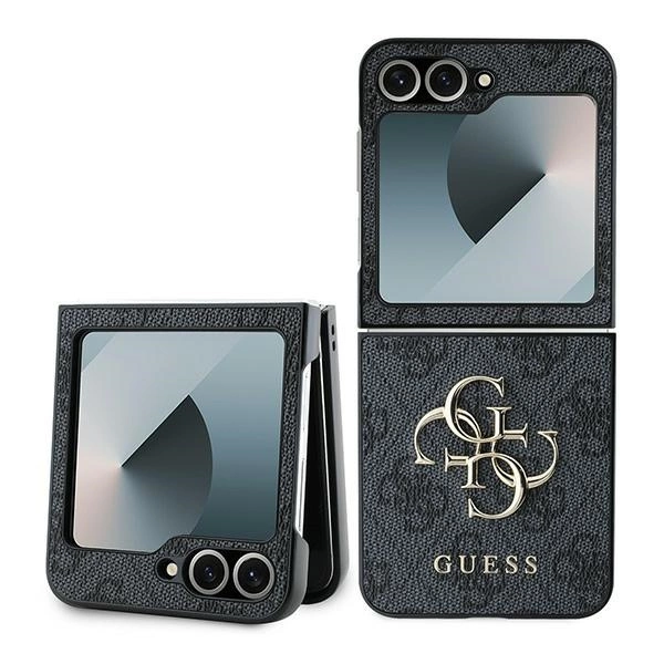 Guess Leather 4G Metal Logo Case for Samsung Galaxy Z Flip 6 - Blackeng