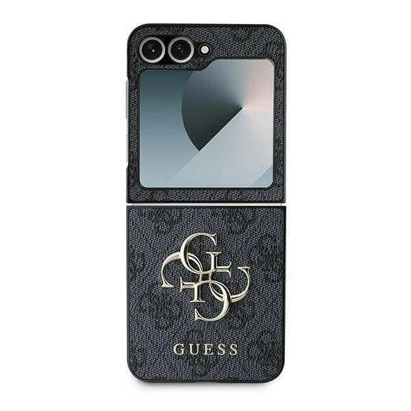 Guess Leather 4G Metal Logo Case for Samsung Galaxy Z Flip 6 - Blackeng