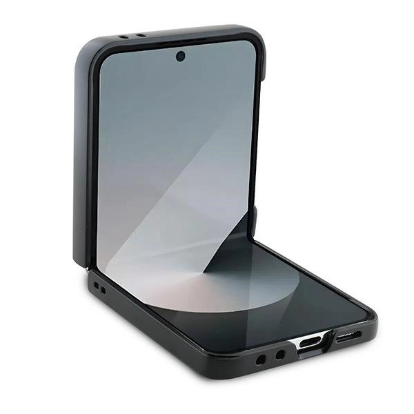 Guess Leather 4G Metal Logo Case for Samsung Galaxy Z Flip 6 - Blackeng