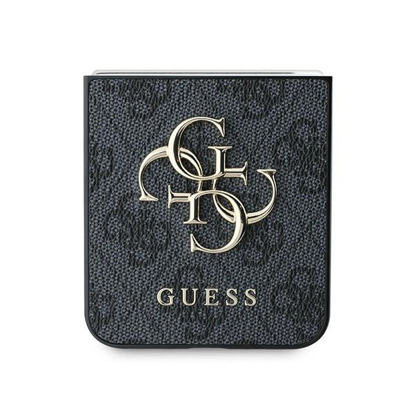 Guess Leather 4G Metal Logo Case for Samsung Galaxy Z Flip 6 - Blackeng