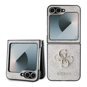 Guess Leather 4G Metal Logo Case for Samsung Galaxy Z Flip 6 - Pinkeng