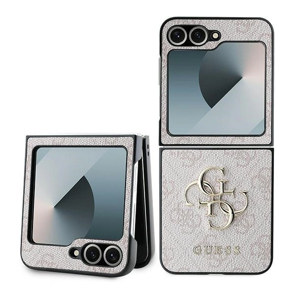 Guess Leather 4G Metal Logo Case for Samsung Galaxy Z Flip 6 - Pinkeng