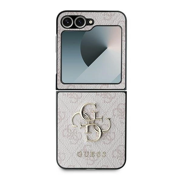 Guess Leather 4G Metal Logo Case for Samsung Galaxy Z Flip 6 - Pinkeng