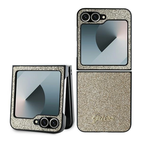Guess 4G Glitter Script Case for Samsung Galaxy Z Flip 6 - Goldeng
