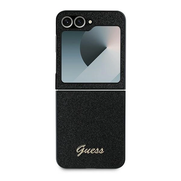 Guess 4G Glitter Script Case for Samsung Galaxy Z Flip 6 - Blackeng