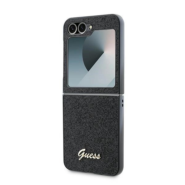 Guess 4G Glitter Script Case for Samsung Galaxy Z Flip 6 - Blackeng