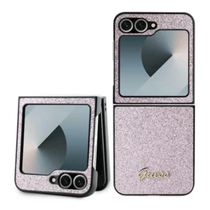 Guess 4G Glitter Script Case for Samsung Galaxy Z Flip 6 - Pinkeng