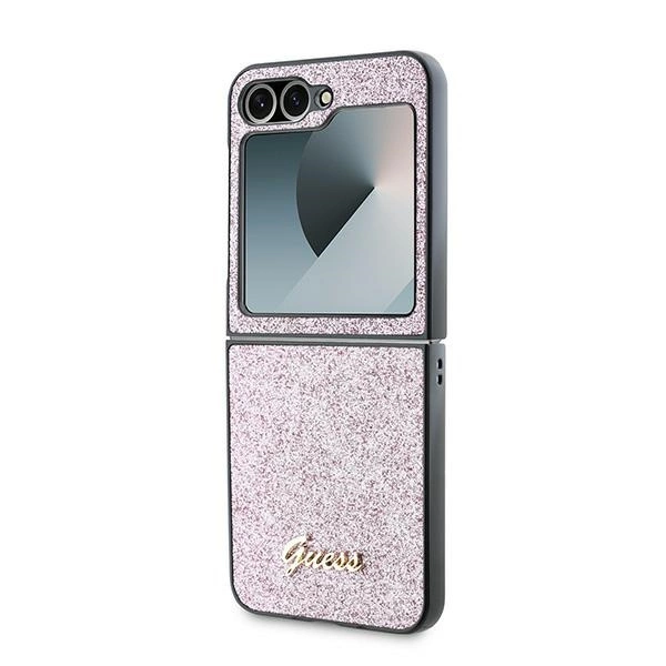 Guess 4G Glitter Script Case for Samsung Galaxy Z Flip 6 - Pinkeng