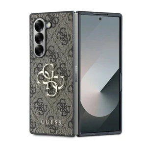 Guess Leather 4G Metal Logo Case for Samsung Galaxy Z Fold 6 - Browneng