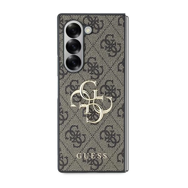 Guess Leather 4G Metal Logo Case for Samsung Galaxy Z Fold 6 - Browneng