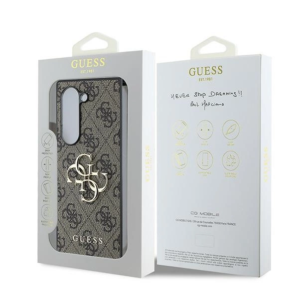 Guess Leather 4G Metal Logo Case for Samsung Galaxy Z Fold 6 - Browneng
