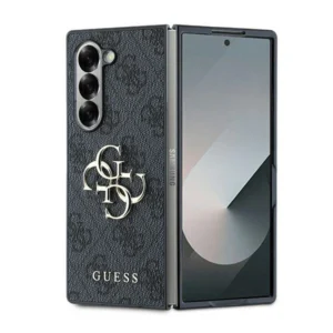 Guess Leather 4G Metal Logo Case for Samsung Galaxy Z Fold 6 - Blackeng