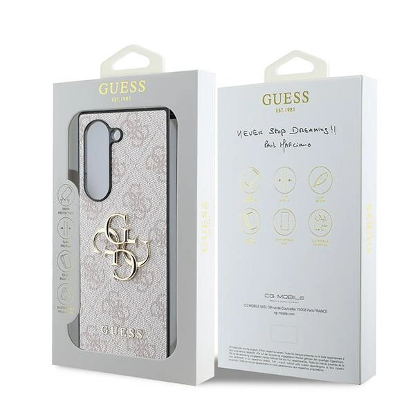 Guess Leather 4G Metal Logo Case for Samsung Galaxy Z Fold 6 - Pinkeng