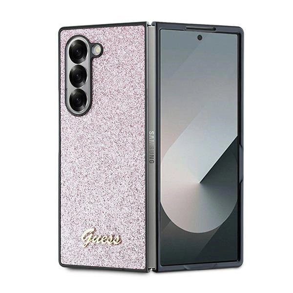 Guess 4G Glitter Script Case for Samsung Galaxy Z Fold 6 - Pinkeng