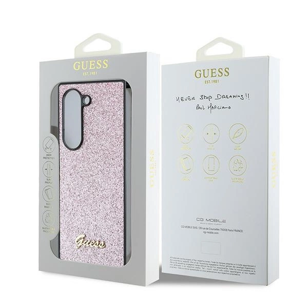 Guess 4G Glitter Script Case for Samsung Galaxy Z Fold 6 - Pinkeng
