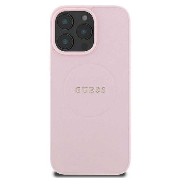 Guess MagSafe Grained Gold Ring iPhone 15 Pro Max Case - Pinkeng