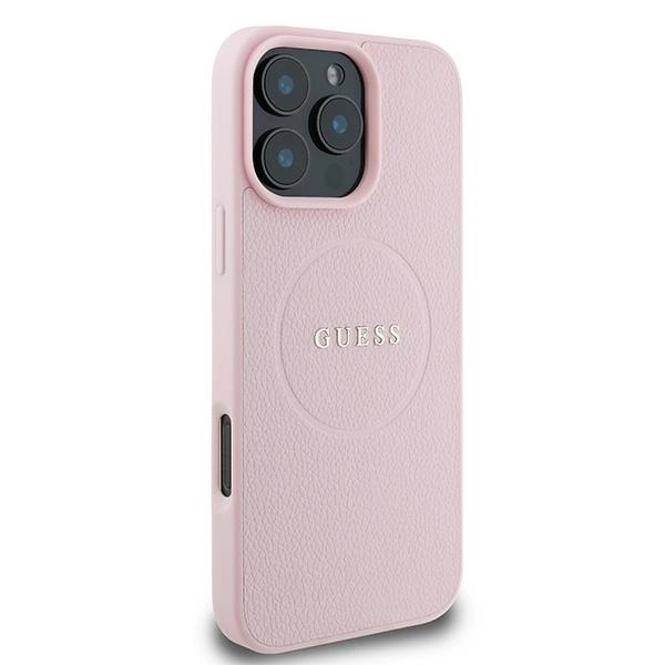 Guess MagSafe Grained Gold Ring iPhone 15 Pro Max Case - Pinkeng