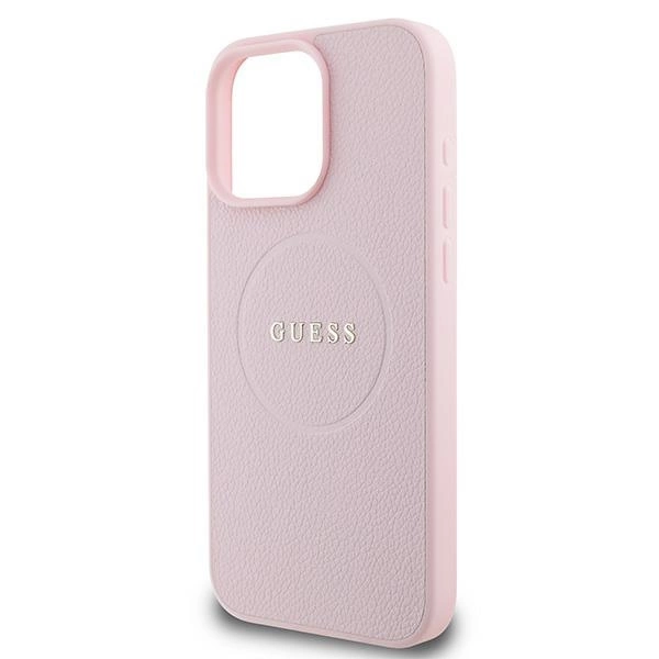 Guess MagSafe Grained Gold Ring iPhone 15 Pro Max Case - Pinkeng