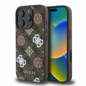 Guess Peony On 4G Background MagSafe case for iPhone 16 Pro - browneng