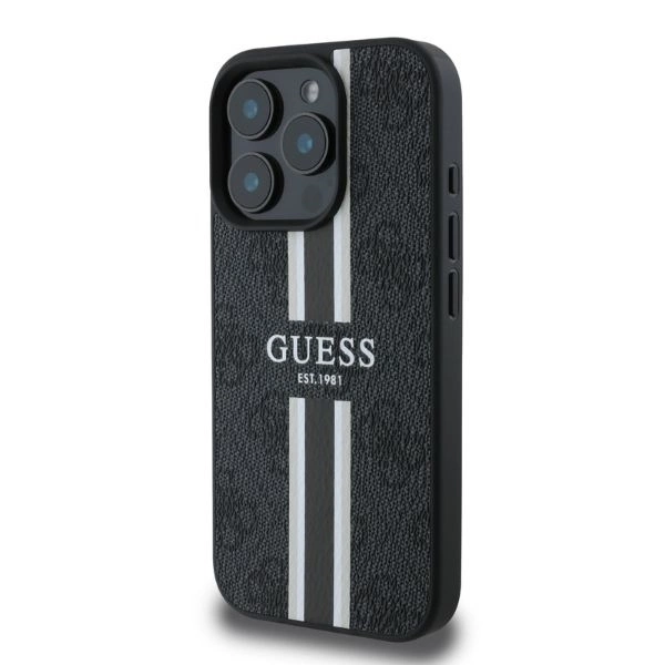 Guess 4G Printed Stripes MagSafe case for iPhone 16 Pro - blackeng