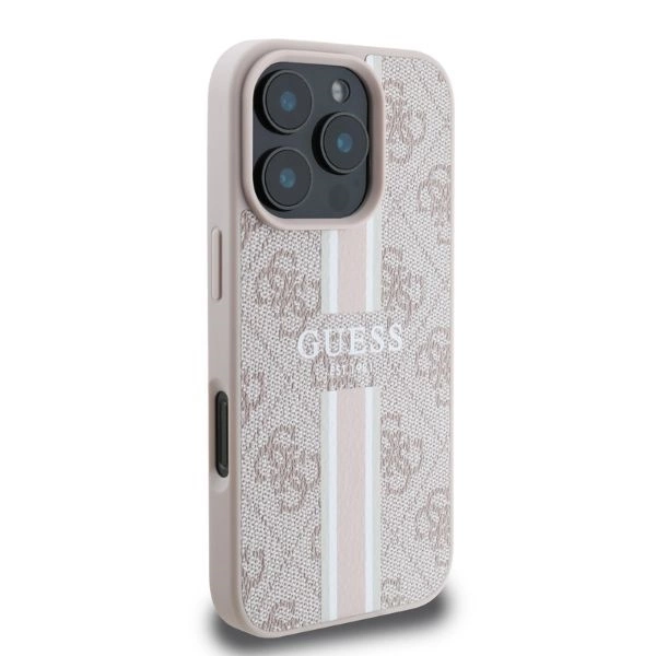 Guess 4G Printed Stripes MagSafe iPhone 16 Pro Case - Pinkeng