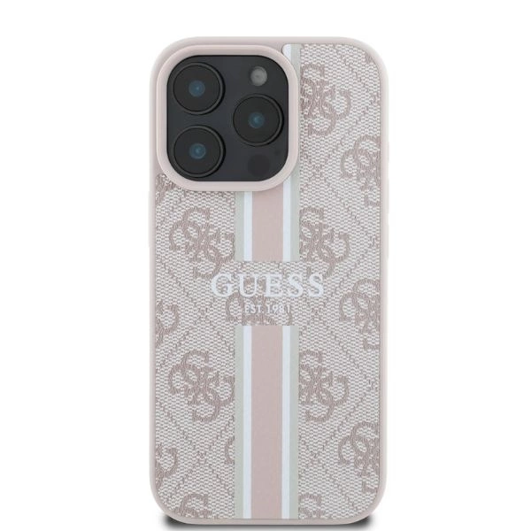 Guess 4G Printed Stripes MagSafe iPhone 16 Pro Case - Pinkeng