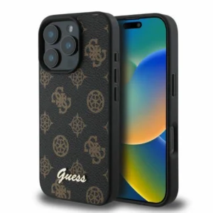 Guess Peony Script MagSafe iPhone 16 Pro Case - Blackeng