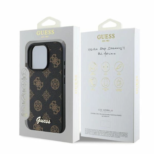 Guess Peony Script MagSafe iPhone 16 Pro Case - Blackeng