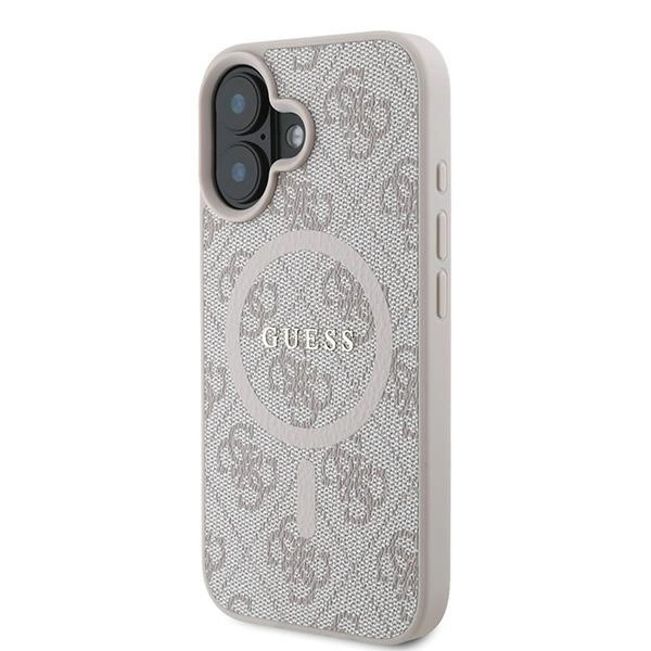 Guess 4G Ring Classic Logo MagSafe iPhone 16 Plus Case - Pinkeng