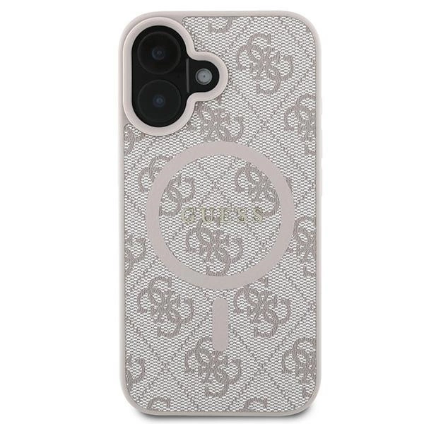 Guess 4G Ring Classic Logo MagSafe iPhone 16 Plus Case - Pinkeng