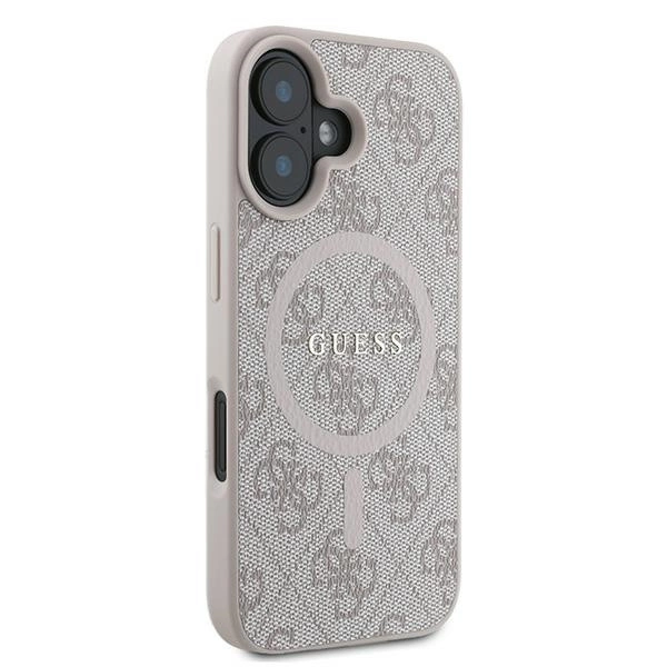 Guess 4G Ring Classic Logo MagSafe iPhone 16 Plus Case - Pinkeng