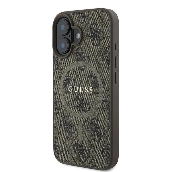 Guess 4G Ring Classic Logo MagSafe iPhone 16 Plus Case - Browneng