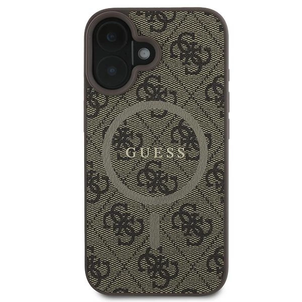 Guess 4G Ring Classic Logo MagSafe iPhone 16 Plus Case - Browneng