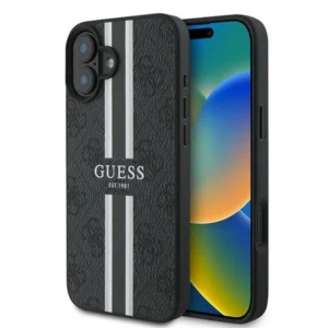 Guess 4G Printed Stripes MagSafe case for iPhone 16 Plus - blackeng