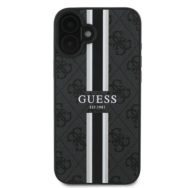 Guess 4G Printed Stripes MagSafe case for iPhone 16 Plus - blackeng