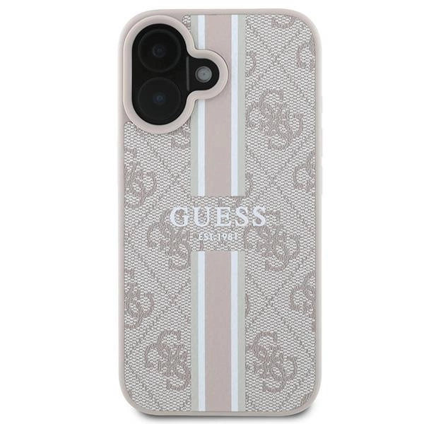 Guess 4G Printed Stripes MagSafe Case for iPhone 16 Plus - Pinkeng