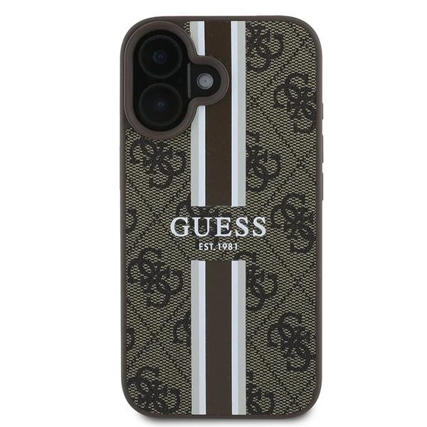 176224_3 Guess 4G Printed Stripes MagSafe iPhone 16 Plus Case - Browneng