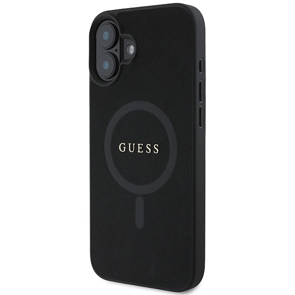 Guess Saffiano Classic Logo MagSafe iPhone 16 Plus Case - Blackeng