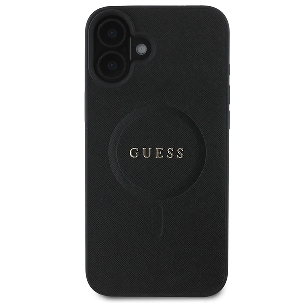 Guess Saffiano Classic Logo MagSafe iPhone 16 Plus Case - Blackeng