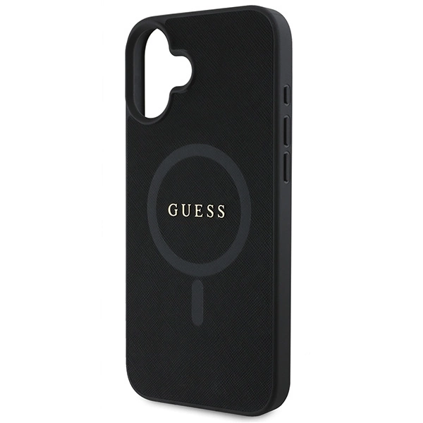 Guess Saffiano Classic Logo MagSafe iPhone 16 Plus Case - Blackeng