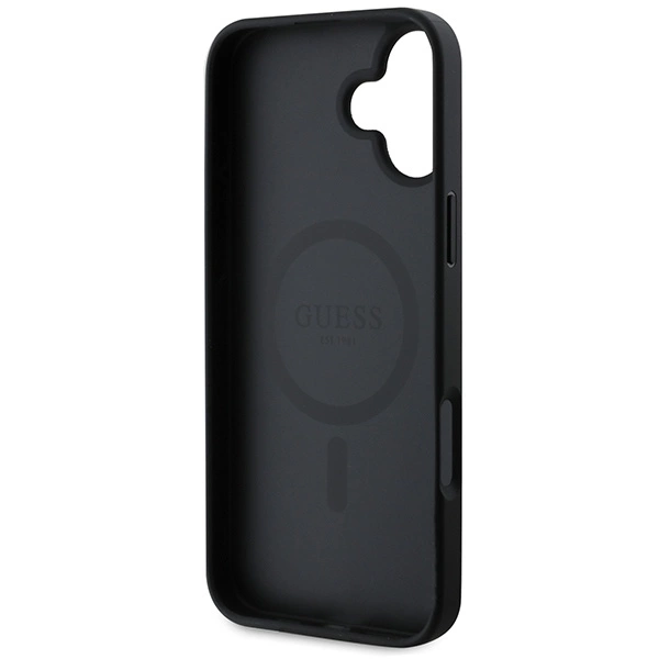 Guess Saffiano Classic Logo MagSafe iPhone 16 Plus Case - Blackeng