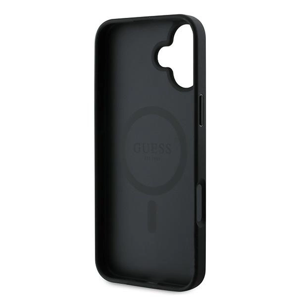 Guess Saffiano Peony Classic Logo MagSafe iPhone 16 Plus Case - Blackeng
